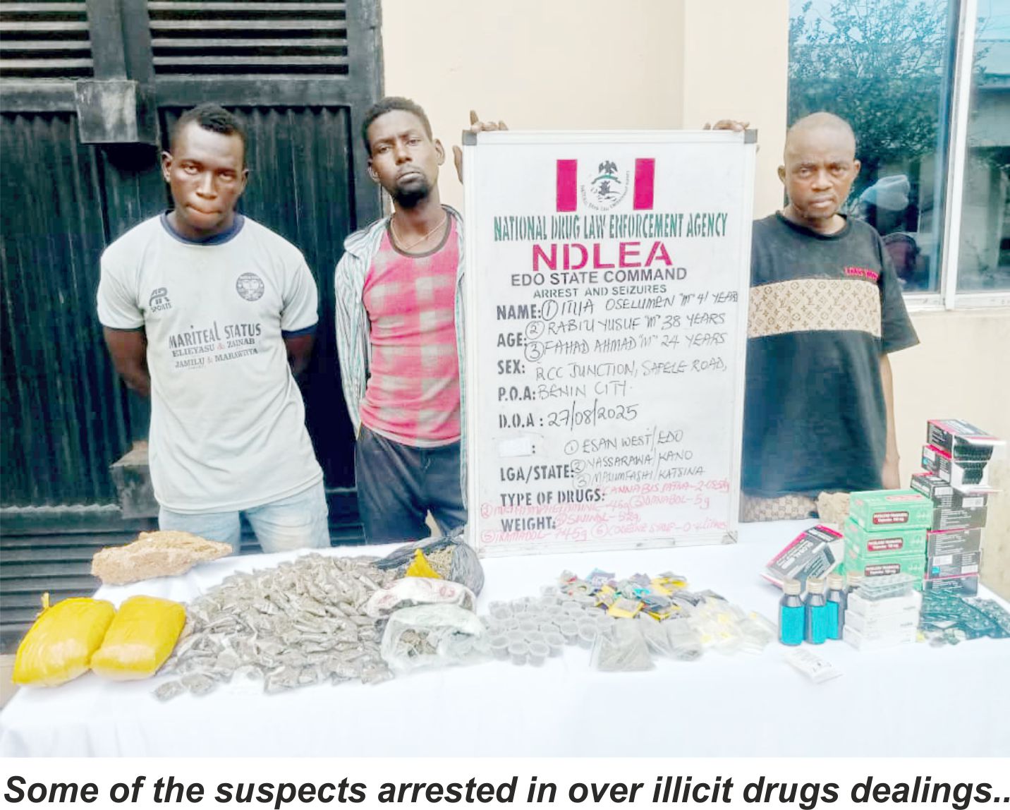 NDLEA Busts Edo Illicit Drugs Cartel, Arrests 26 Suspects, Recovers 41,410,53Kg Assorted Drugs