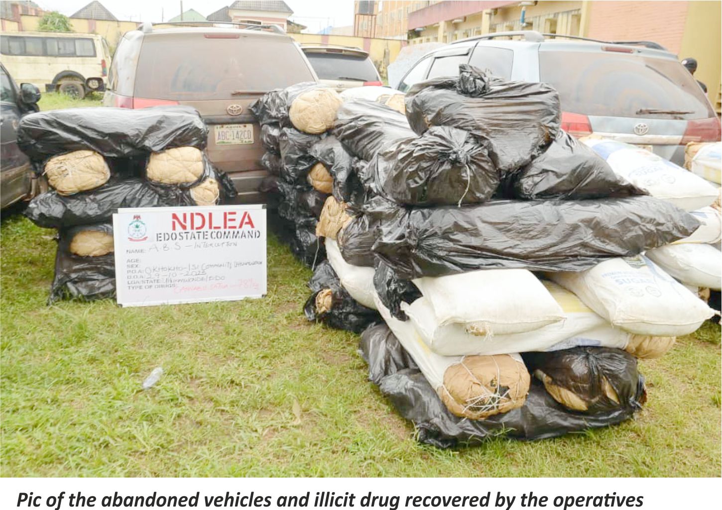 NDLEA’s Heat Forces Drug Baron Abandonment Of Sienna Buses, Large Consignment Of Illicit Drug In Edo