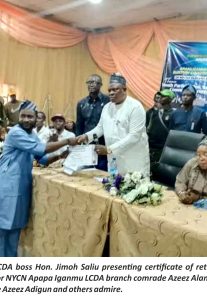 Apapa Iganmu LCDA Helmsman Hon. Jimoh Saliu Tasks Youth On Commitment To Community Development, Leadership