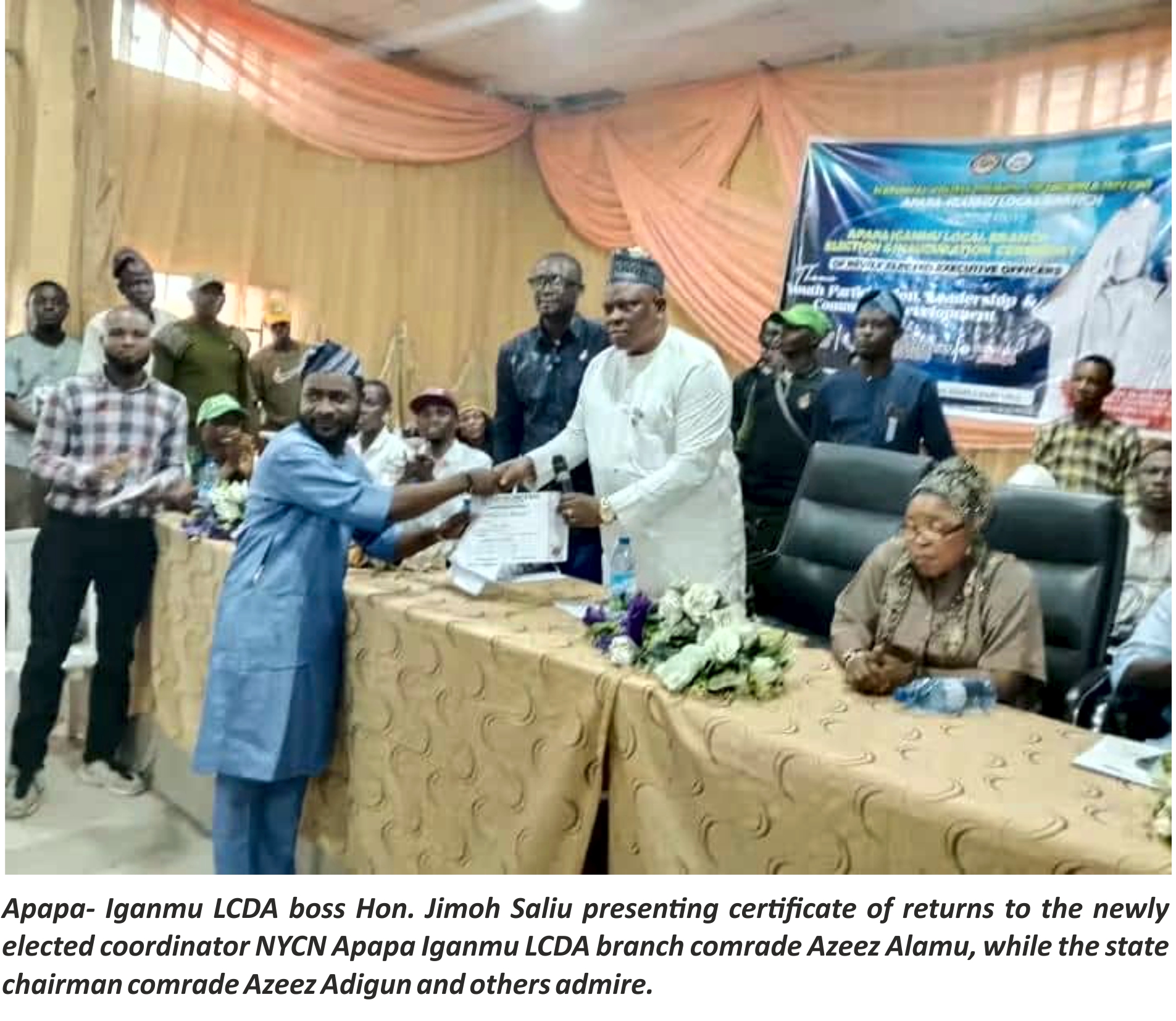 Apapa Iganmu LCDA Helmsman Hon. Jimoh Saliu Tasks Youth On Commitment To Community Development, Leadership