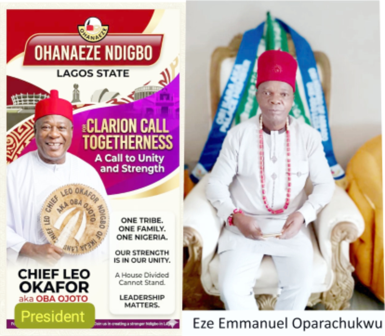 ‘Unite Ndigbo, Uphold Our Culture’ — Eze Oparachukwu Charges New Ohanaeze Lagos President, Okafor