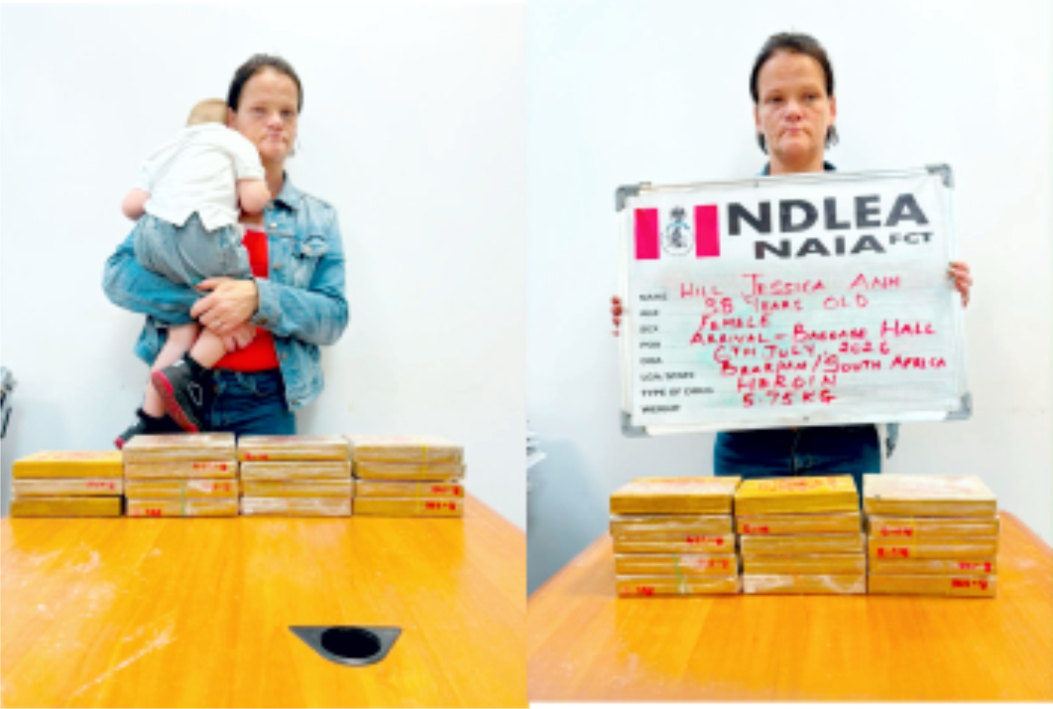 NDLEA NABS SOUTH AFRICAN WOMAN USING 3-YEAR-OLD SON TO SMUGGLE HEROIN, SEIZES N10.3BN ‘LOUD’ AT LAGOS PORT AS OKADA RIDER EXCRETES 100 METH WRAPS